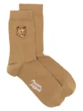 Maison Kitsuné Fox-head socks - Brown