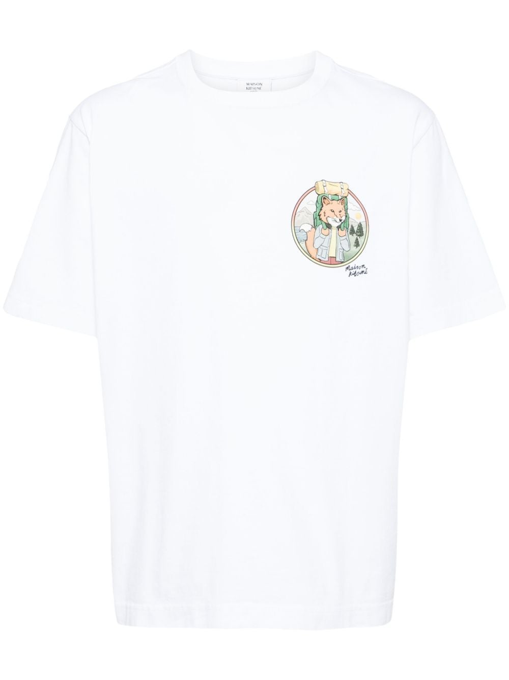 Shop Maison Kitsuné Rambling Fox T-shirt In White