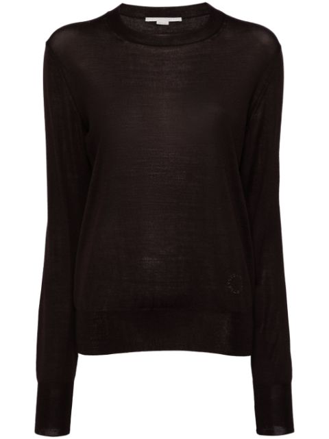 Stella McCartney logo-embroidered knitted top Women