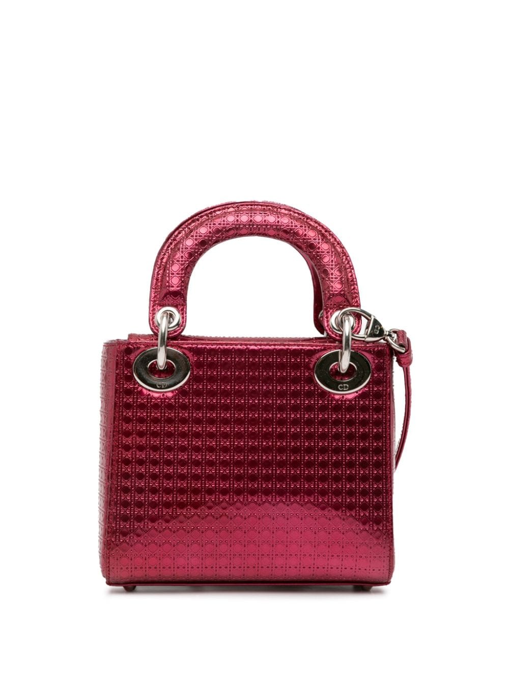 Christian Dior Pre-Owned 2016 Mini Patent Microcannage Lady Dior satchel - Roze