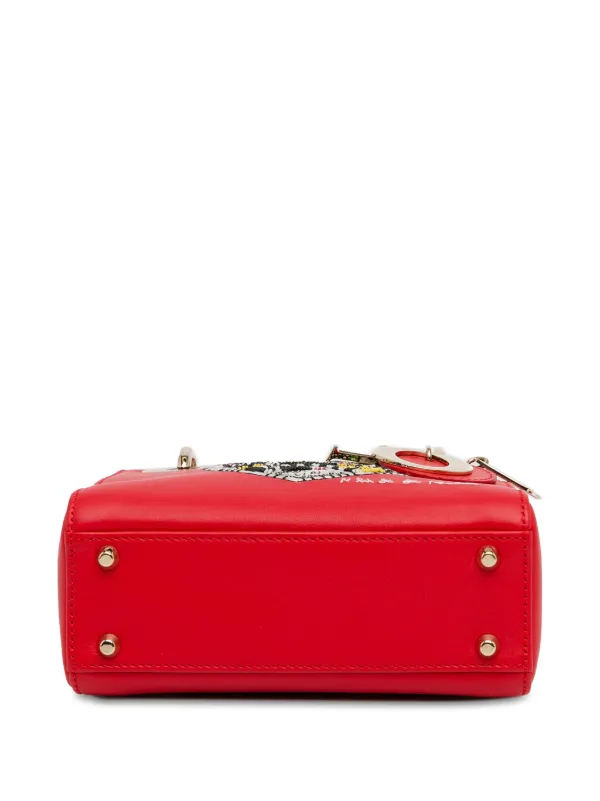 Christian Dior Pre Owned 2018 x Niki De Saint Phalle Mini Lady Dior Satchel Red FARFETCH AZ