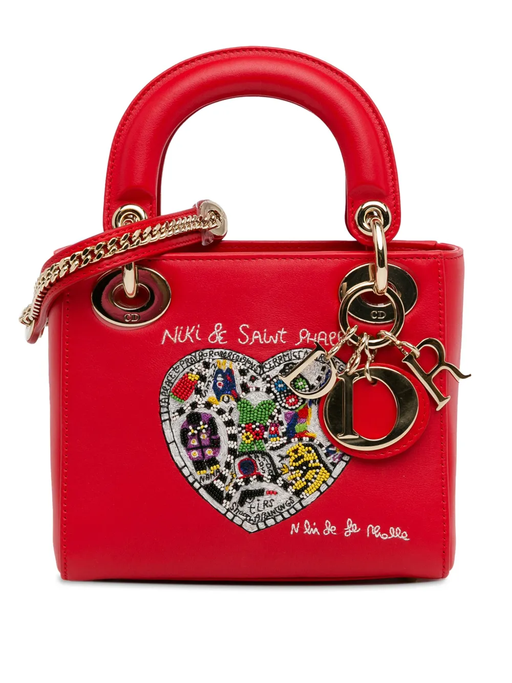 Christian Dior Pre Owned 2018 x Niki De Saint Phalle Mini Lady Dior Satchel Red FARFETCH AZ