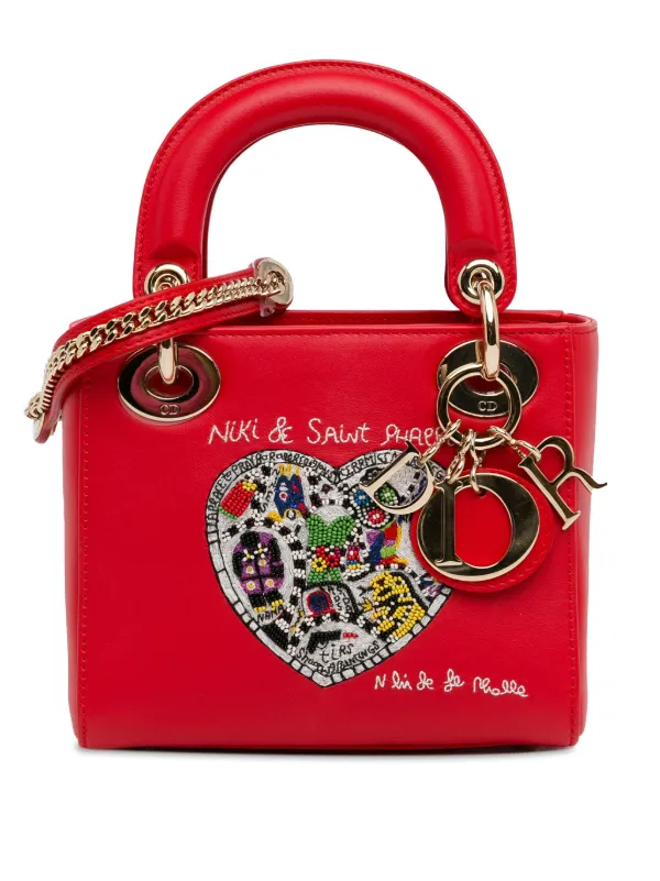 Christian Dior Pre Owned 2018 x Niki De Saint Phalle Mini Lady Dior Satchel Red FARFETCH AZ