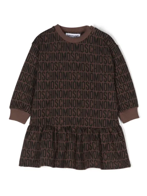 Moschino Kids فستان بشعار بحياكة إنتارسيا