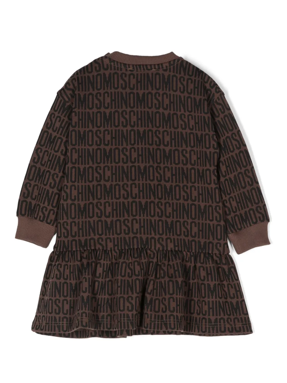 Moschino Kids Jurk met intarsia logo - Bruin