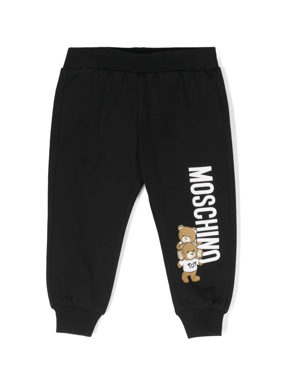Moschino Kids Trainingsbroek met logoprint Zwart