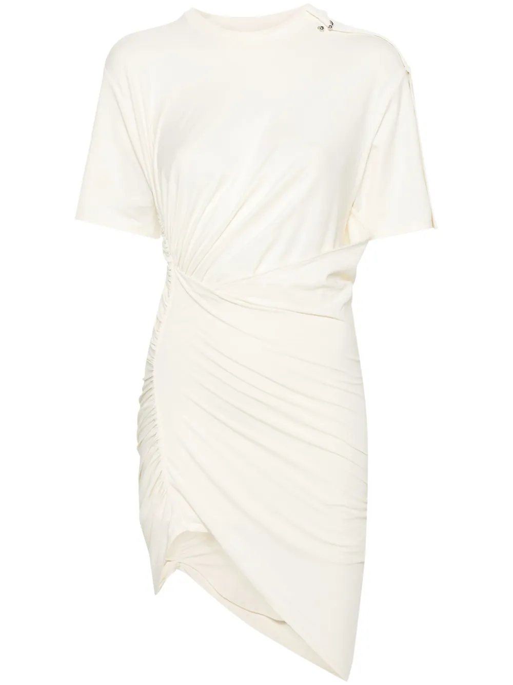 Mugler pierced draped T-shirt dress - Neutrals