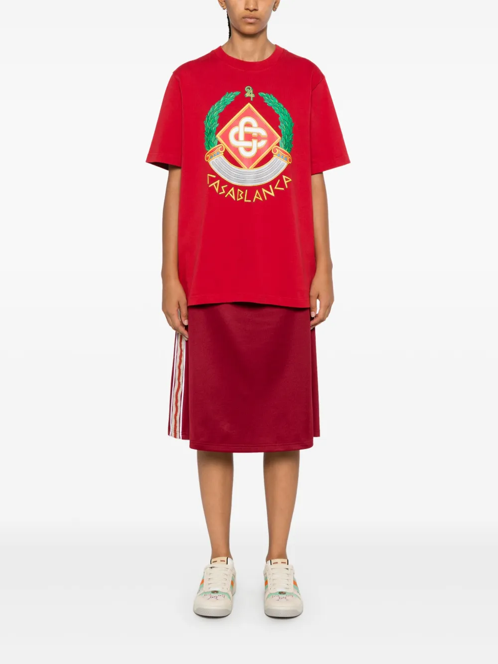 Casablanca Casa Crest Printed T-shirt In Red