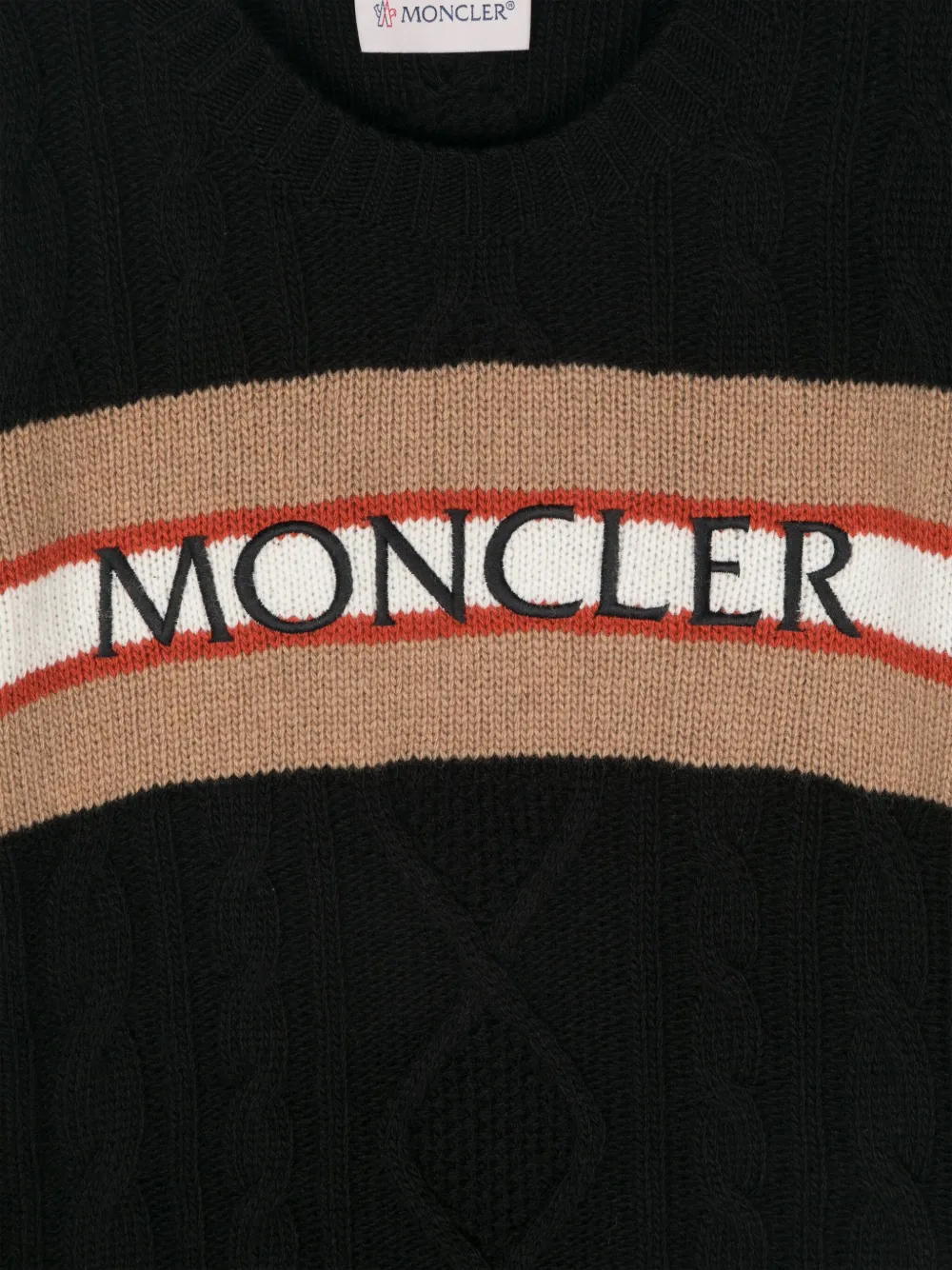 Moncler Enfant Trui met geborduurd logo Zwart