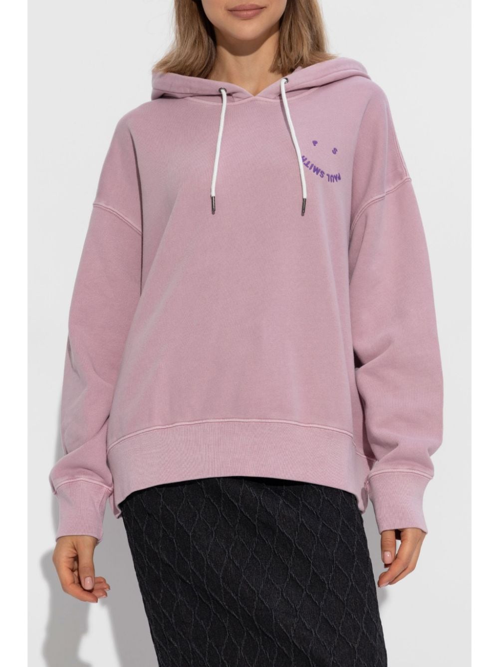 Shop Ps By Paul Smith Logo-embroidered Cotton Hoodie In Pink