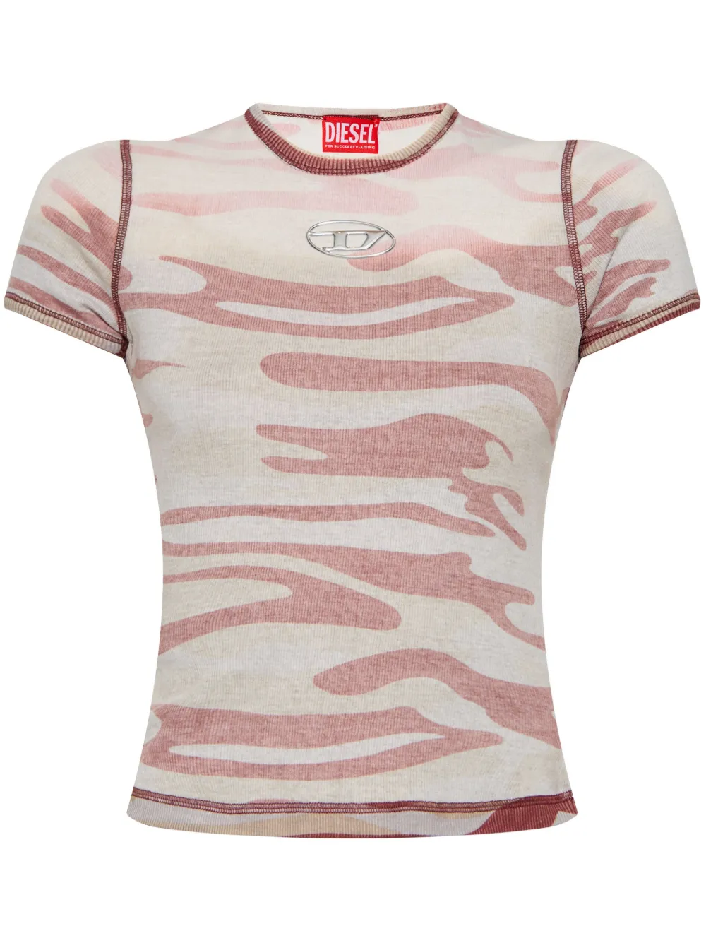 Diesel T-shirt met camouflageprint Rood