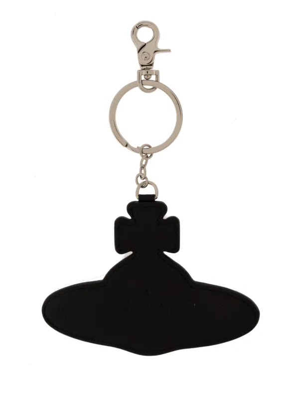 Vivienne Westwood Key Chain Round Orb Gold Gadget Leather