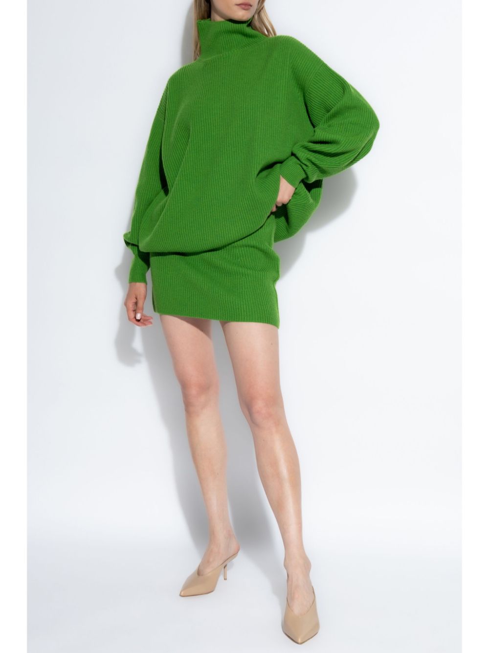 Sportmax Ribgebreide mini-rok - Groen