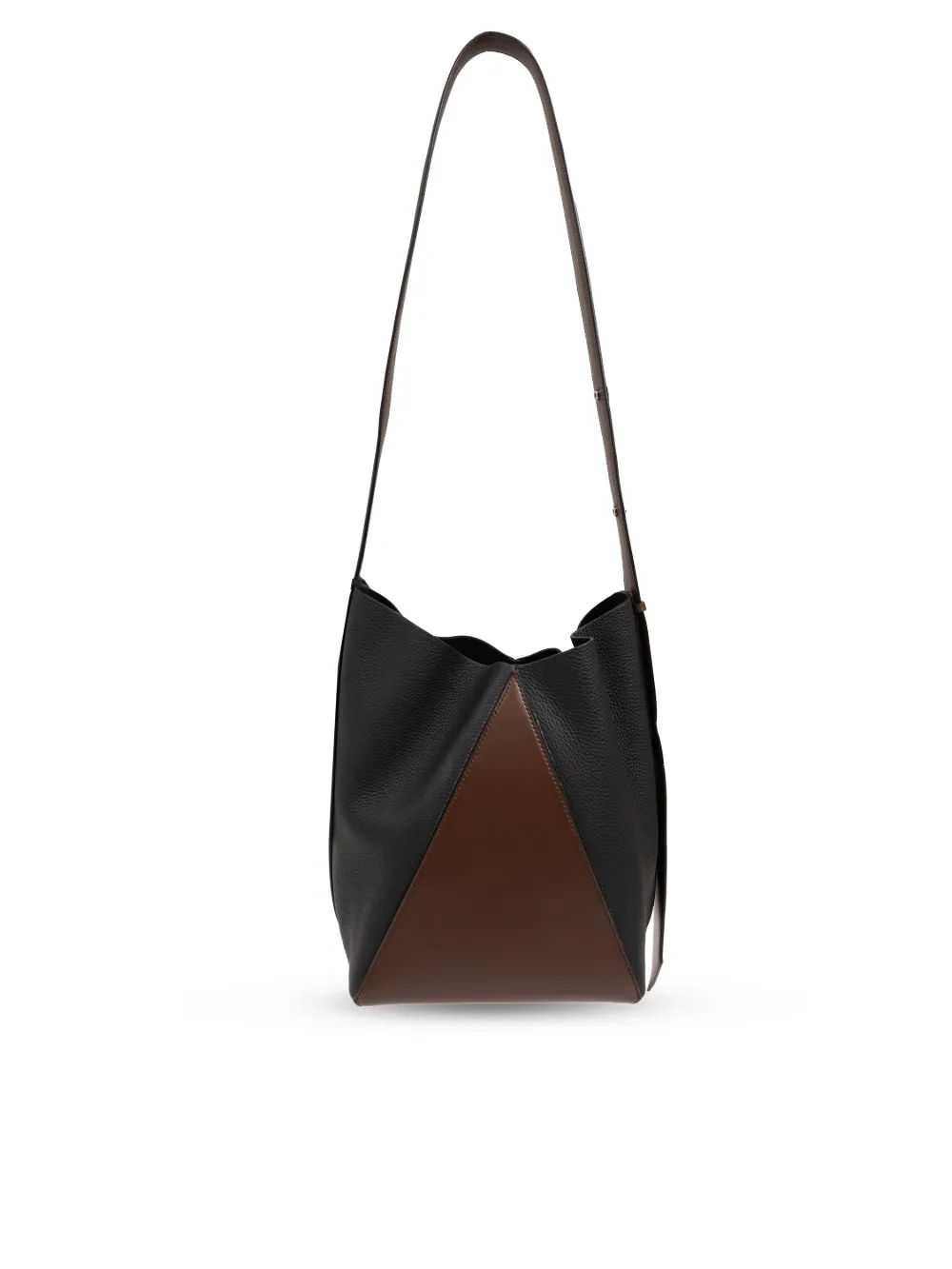 Max Mara Tweekleurige medium leren bucket-tas Bruin