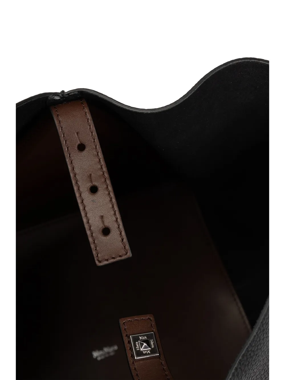 Max Mara Tweekleurige medium leren bucket-tas Bruin