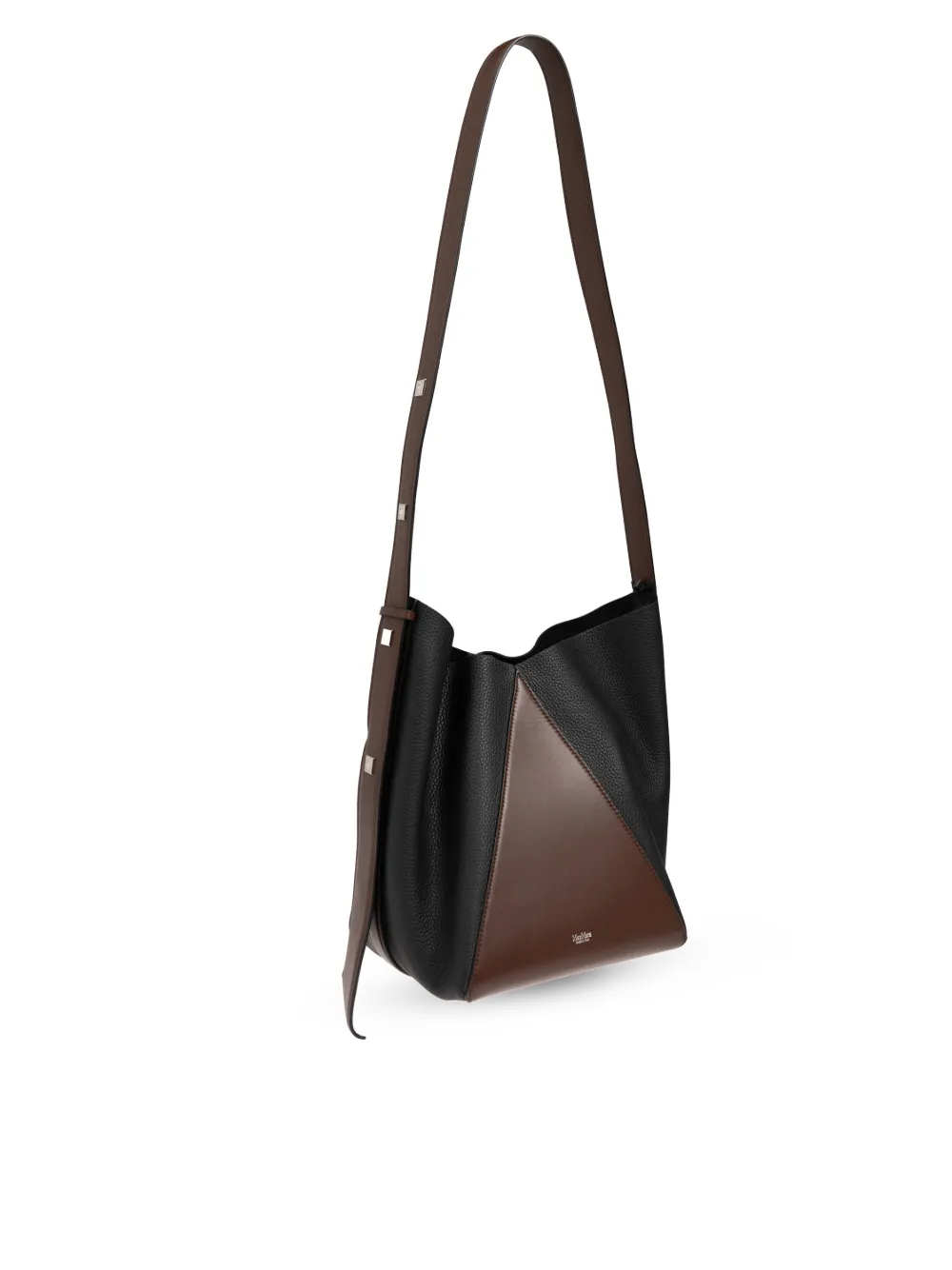 Max Mara Tweekleurige medium leren bucket-tas Bruin