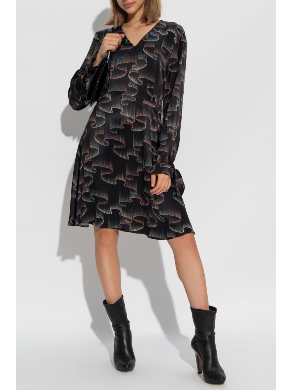 PS Paul Smith ruffled long-sleeved dress - Zwart