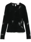 Alexander McQueen feather-intarsia blouse - Black