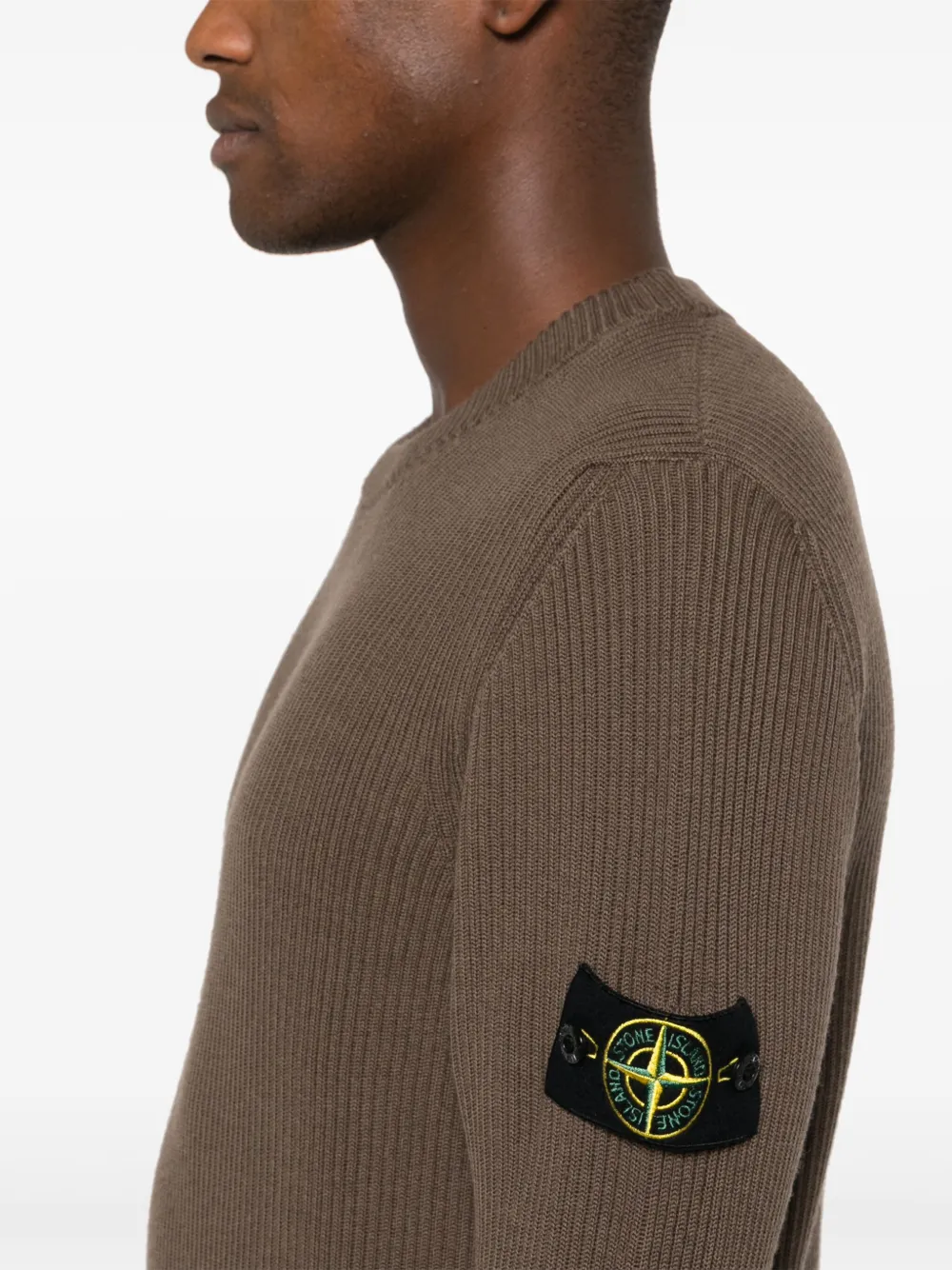Stone Island Trui met Compass-logopatch Bruin