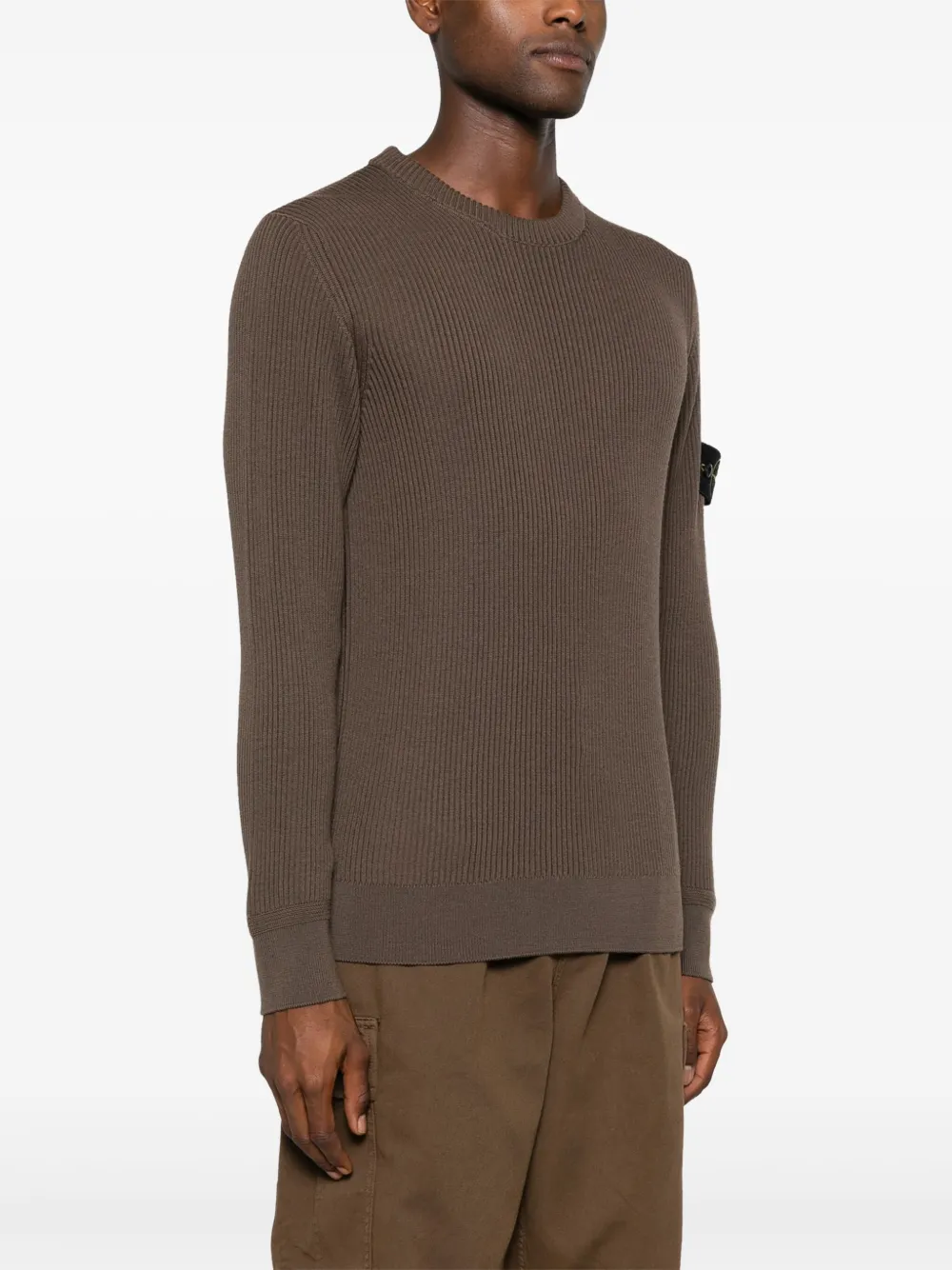 Stone Island Trui met Compass-logopatch Bruin