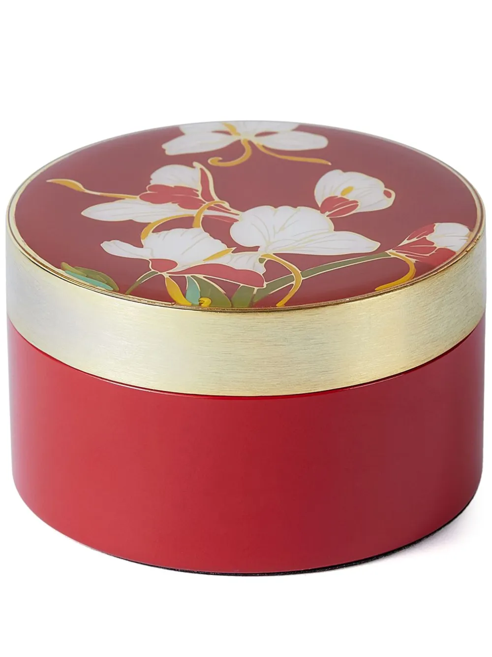 Shanghai Tang Ginger Flower enamel box (11.5cm) | Red | Image 1