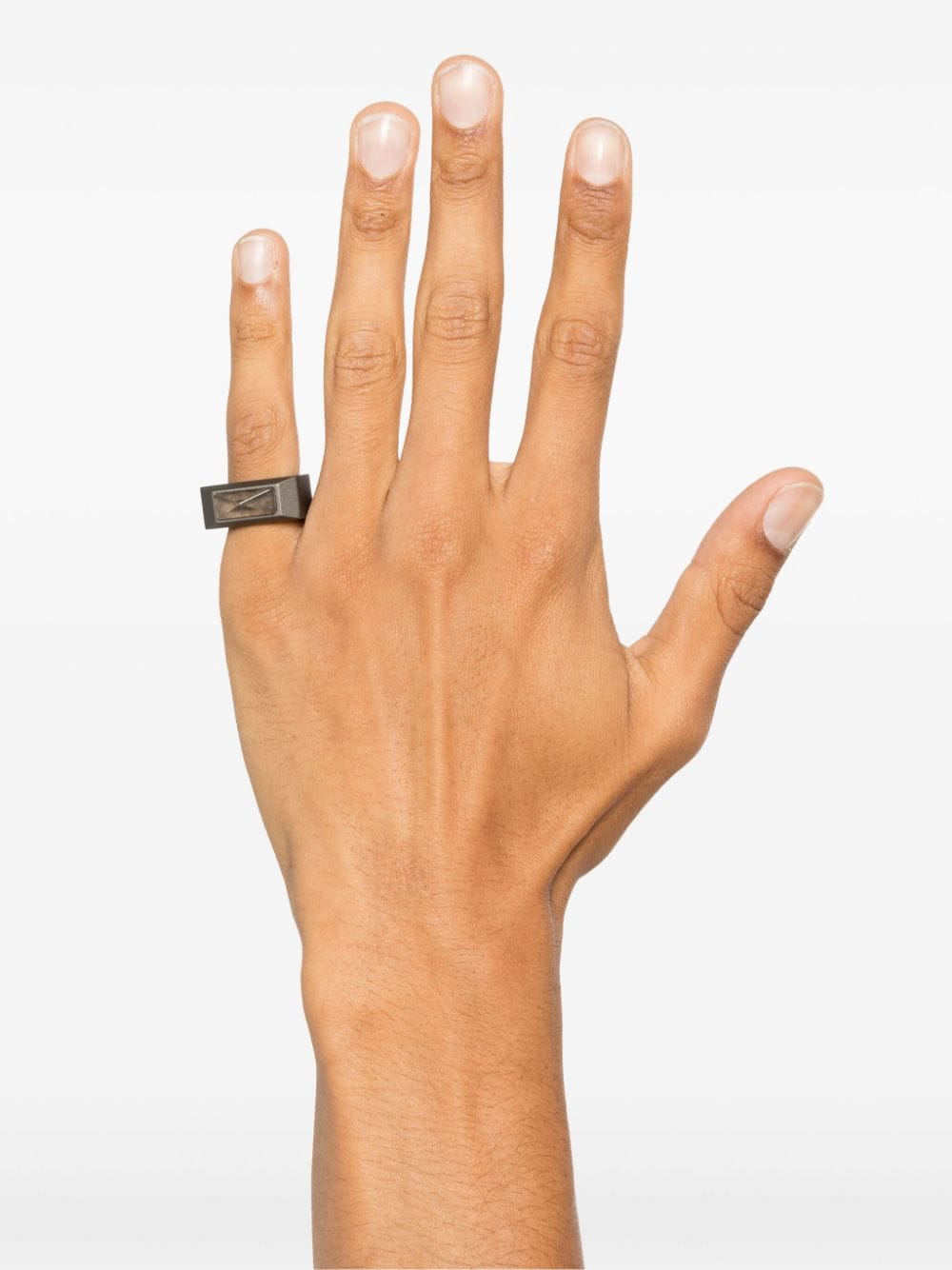 Shop Rick Owens Crystal Pyramid Ring In Brown