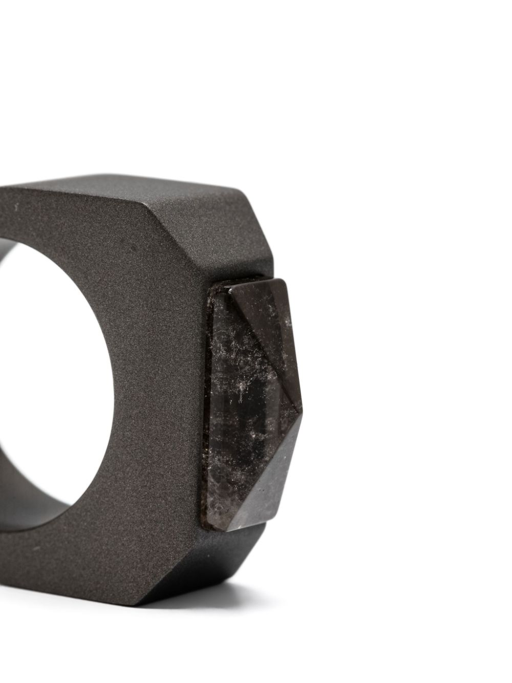 Shop Rick Owens Crystal Pyramid Ring In Brown