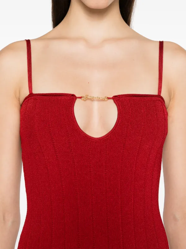 Jacquemus La Robe Sierra Midi Dress | Red | FARFETCH JO