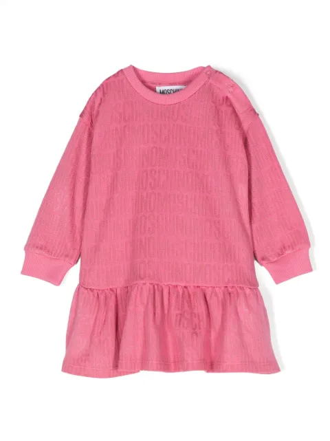 Moschino Kids vestido con logo en jacquard