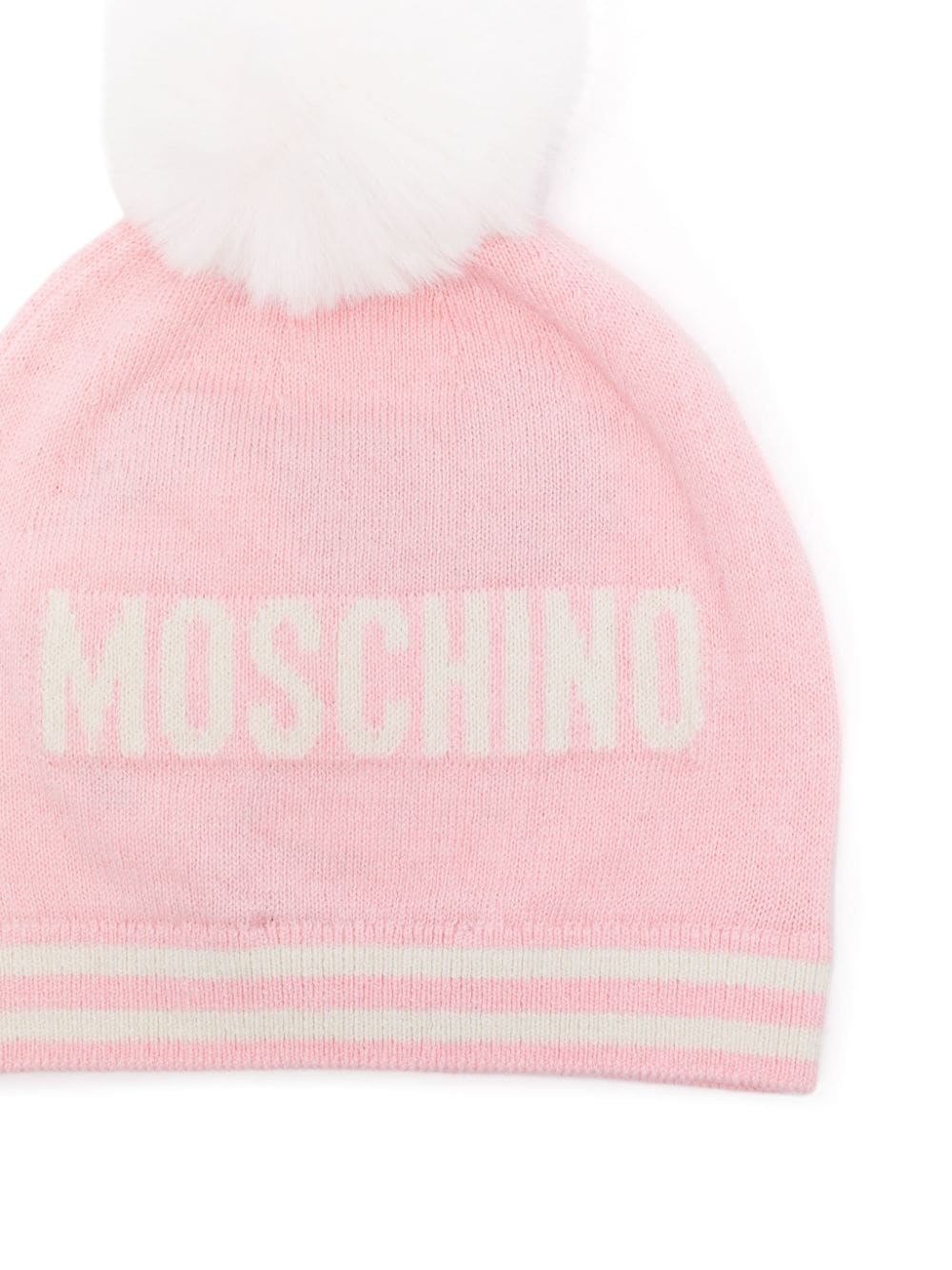 Moschino Kids Intarsia muts met logo - Roze