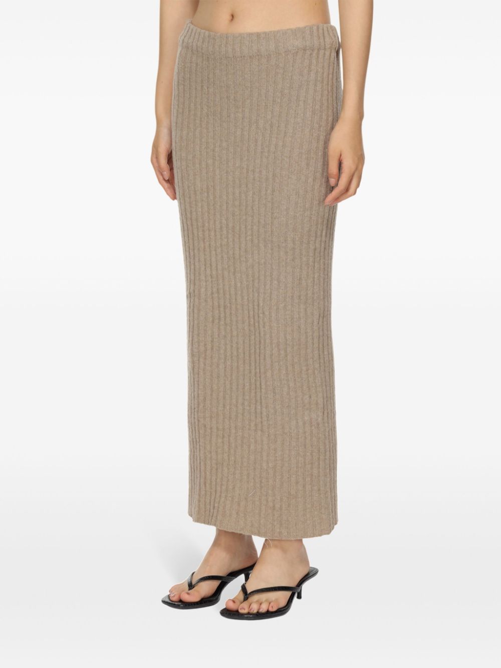 Shop Baserange Knitted Maxi Skirt In 中性色