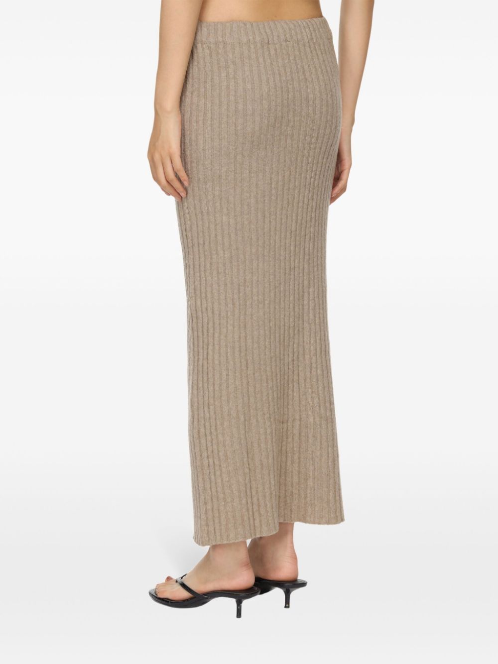 Shop Baserange Knitted Maxi Skirt In 中性色