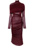 Mugler ruched midi dress - Red