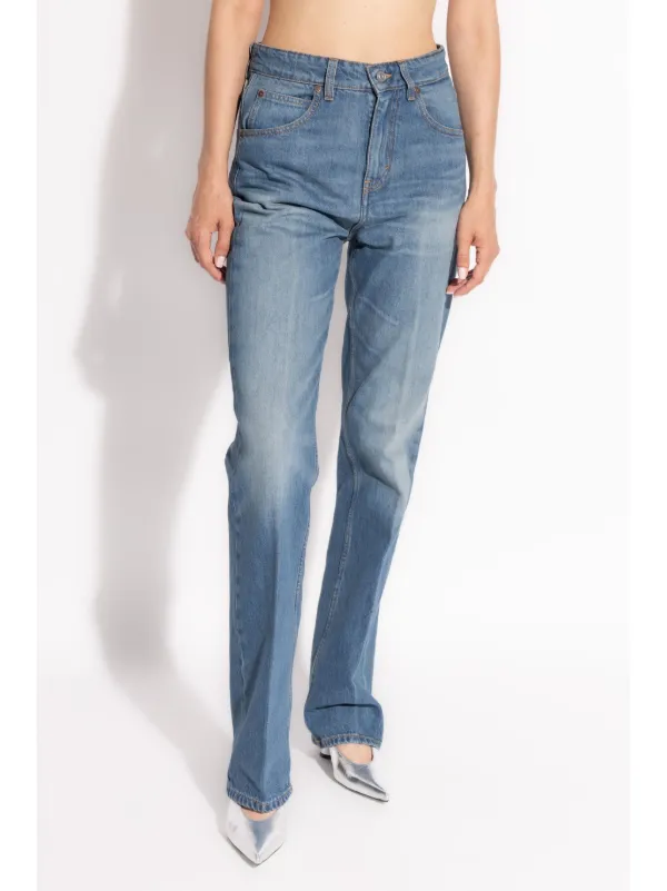 【関税込み】Victoria Beckham ブルー Julia ジーンズ Julia High Waisted Straight Leg Jean in Haze Wash – Victoria
