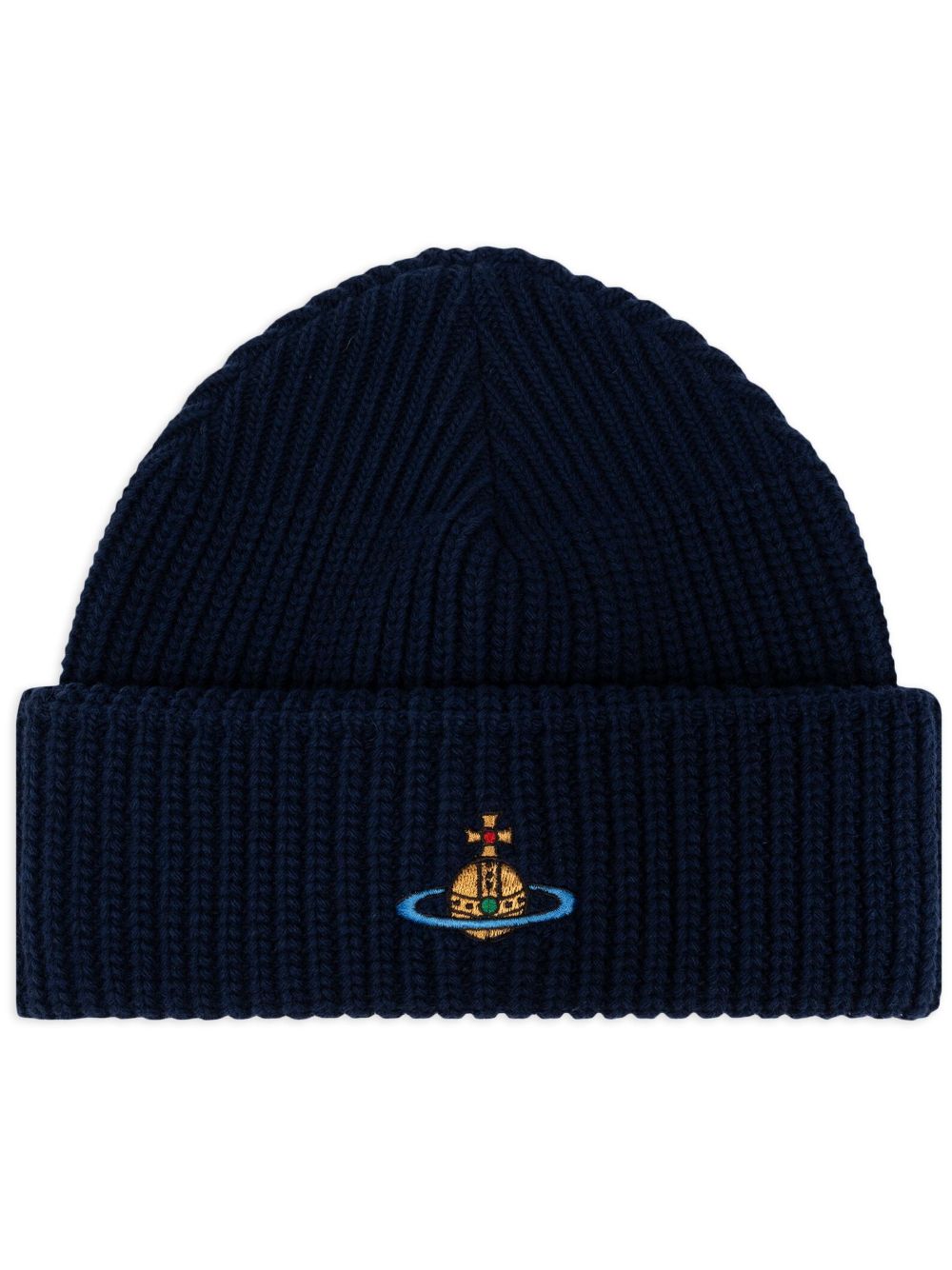 Orb-embroidered beanie