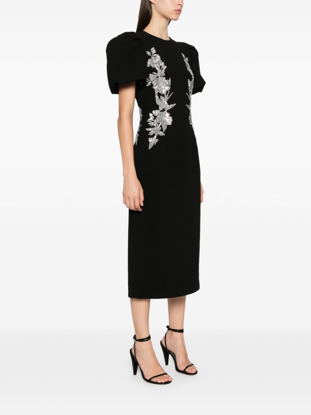 Shop Rebecca Vallance Monroe Midi Dress In Black