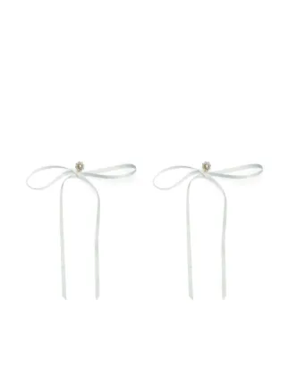 【関税込み】Simone Rocha ホワイト Bow Ribbon スタッドピアス Simone Rocha Bow Ribbon Stud Earrings - Bergdorf Goodman