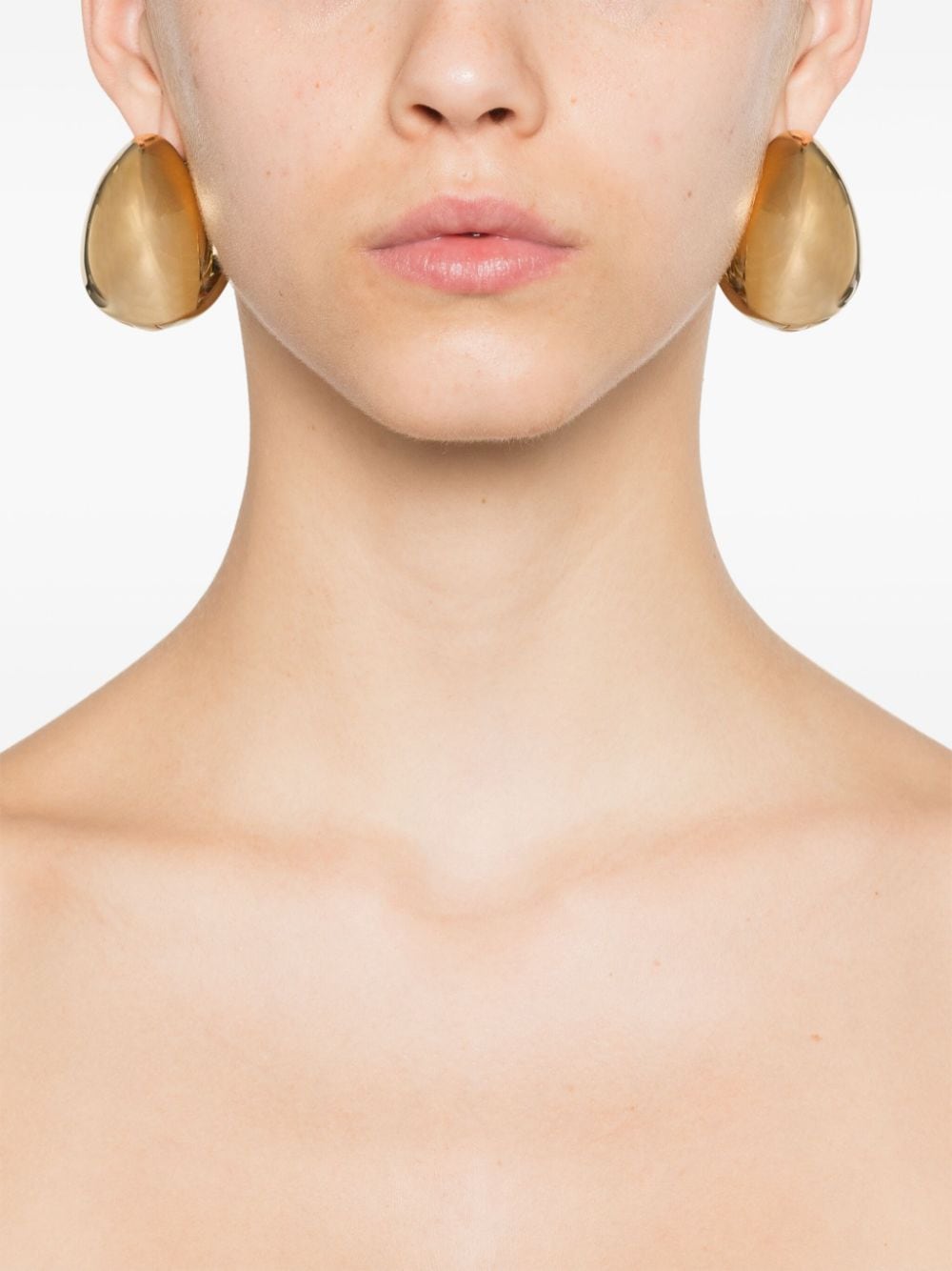 Shop Coperni Xl Logo Creole Earrings In Gold