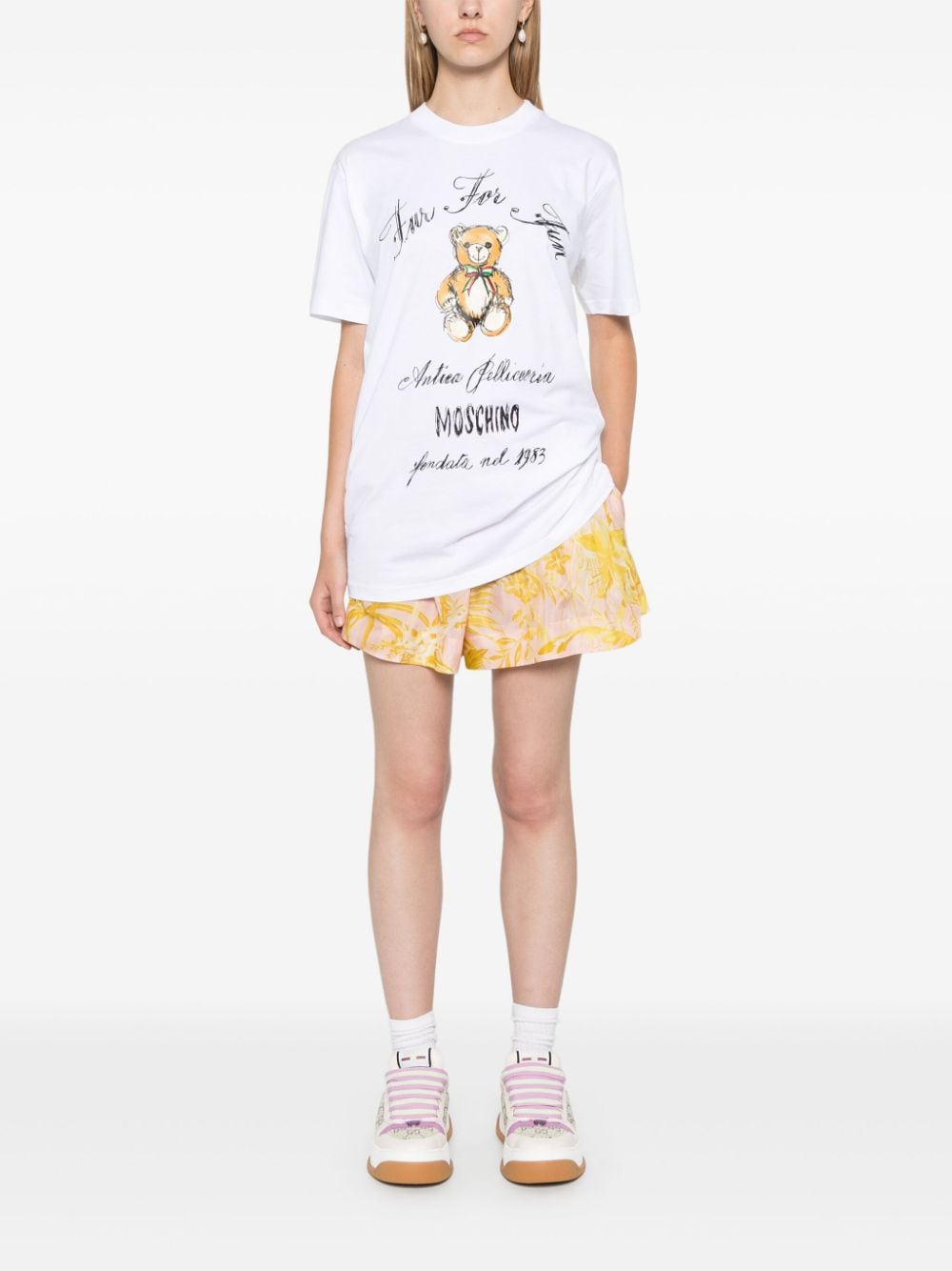 Moschino T-shirt met teddybeerprint - Wit