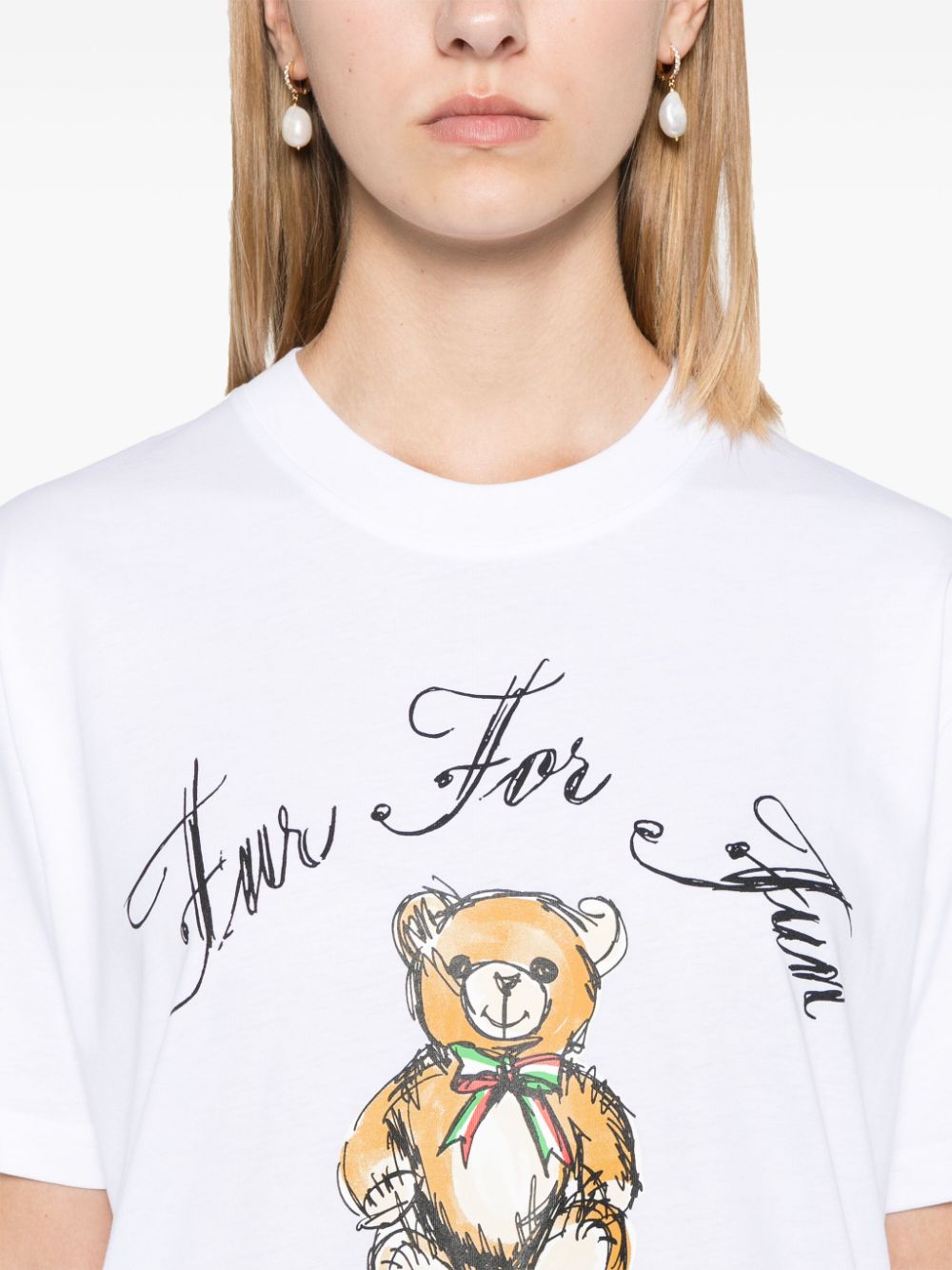 Shop Moschino Teddy Bear T-shirt In White