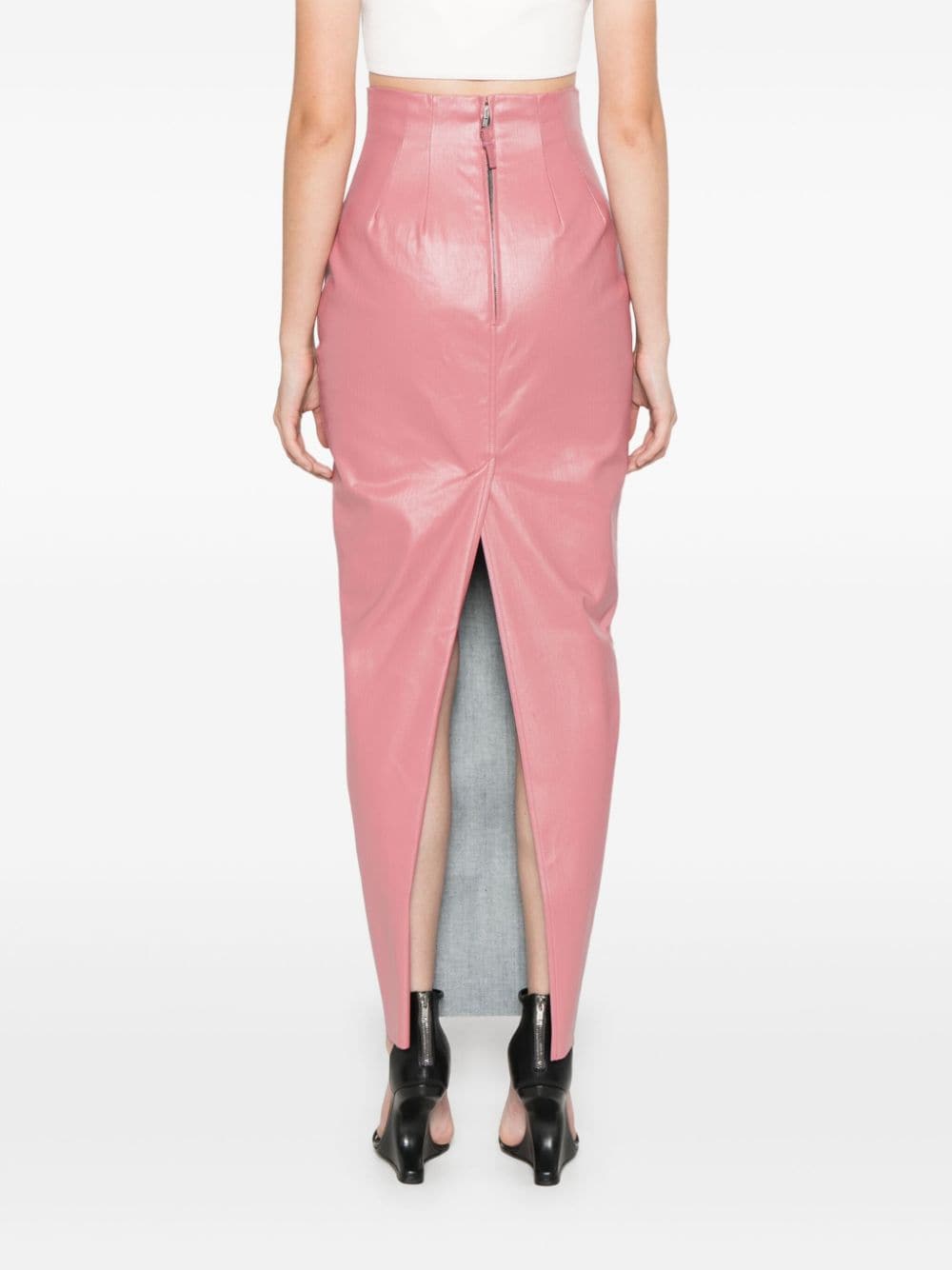 Shop Rick Owens Pillar Maxi Skirt In Pink