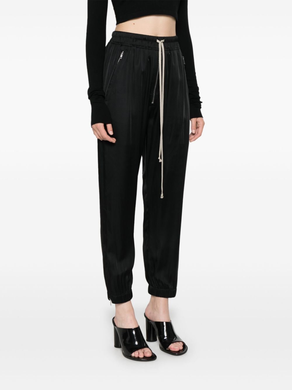 Shop Rick Owens Charmeuse Track Pants In Black