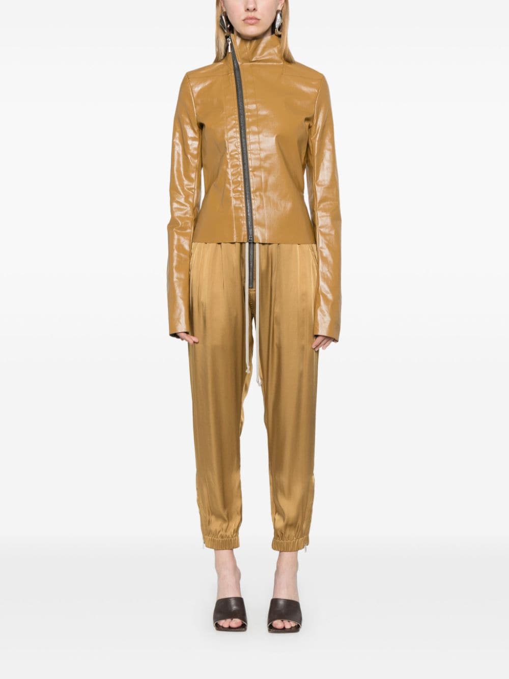 Shop Rick Owens Charmeuse Track Pants In Yellow