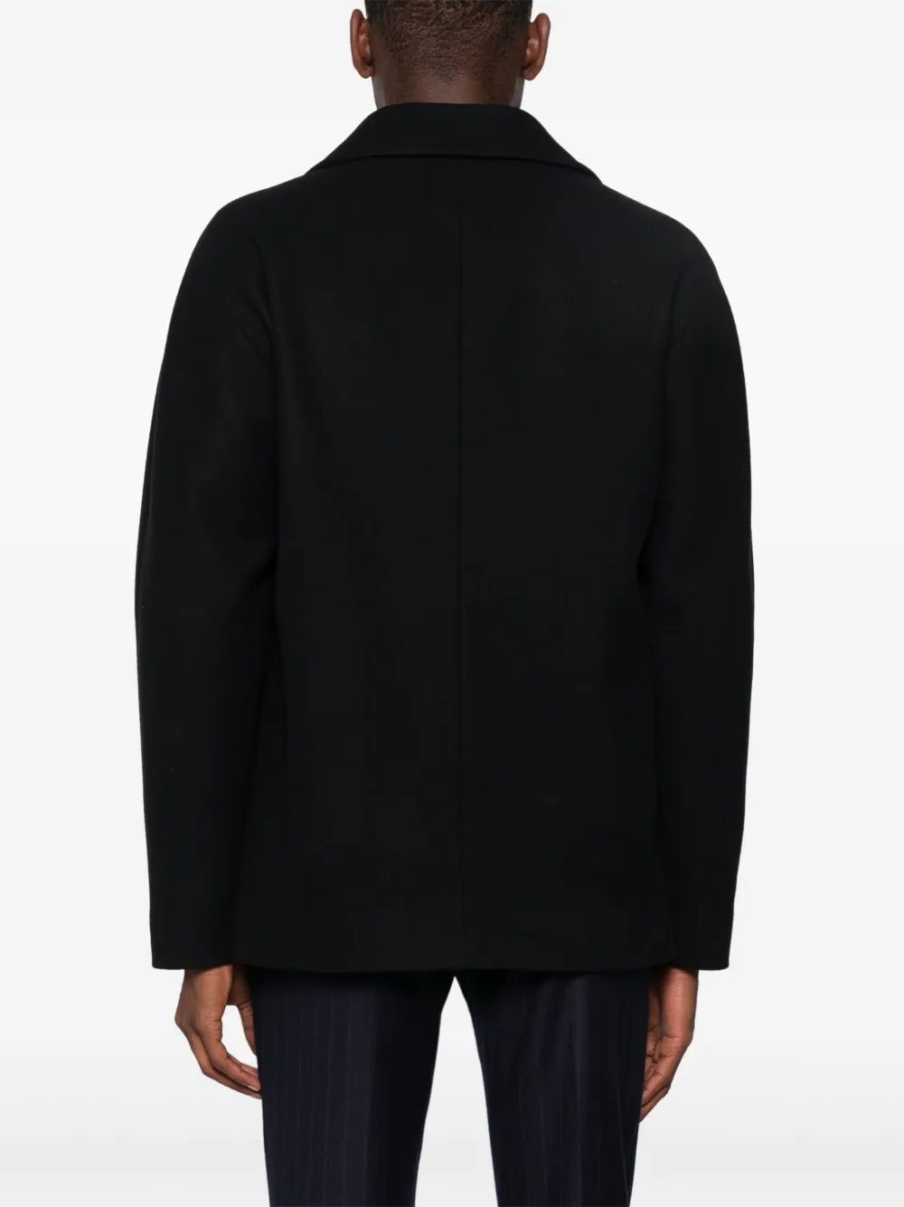 Hevo Trani Blue Double-breasted Coat In Blau
