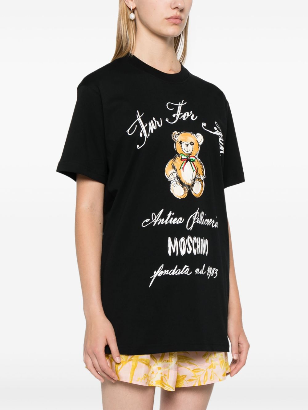 Shop Moschino Teddy Bear T-shirt In Black