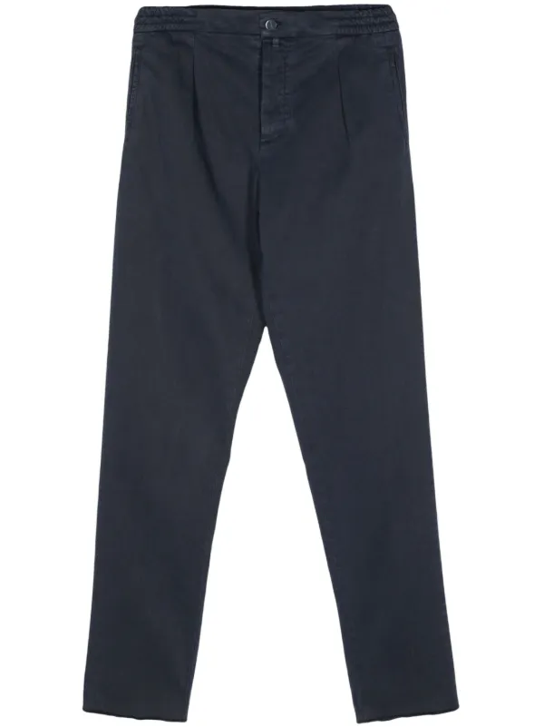 Kiton Logo-patch Chinos in Blue