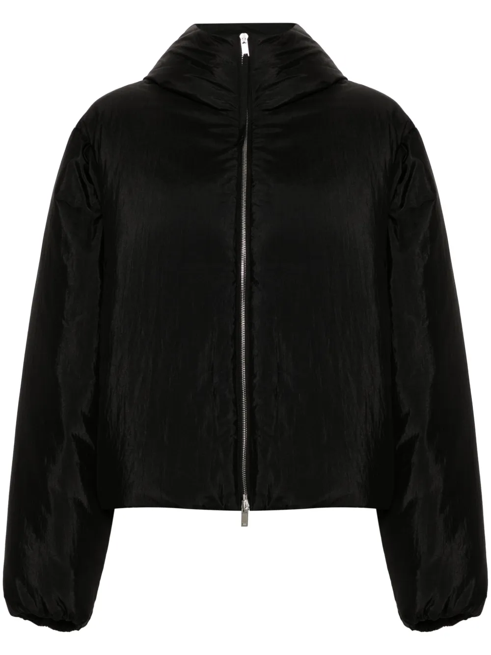 Jil Sander Donsjack met capuchon Zwart