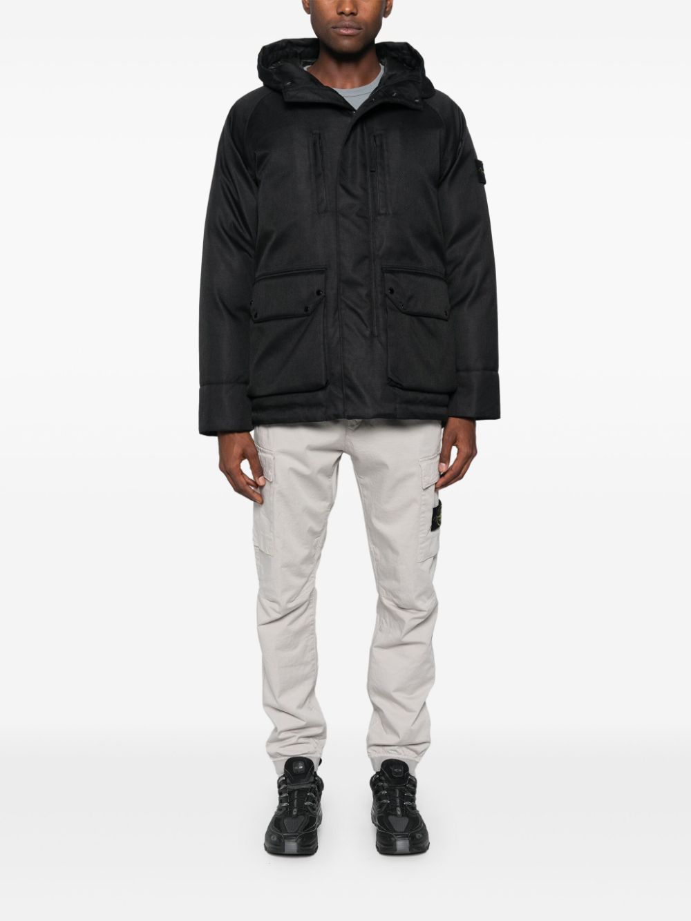 Stone Island Jack met Compass-logopatch - Zwart