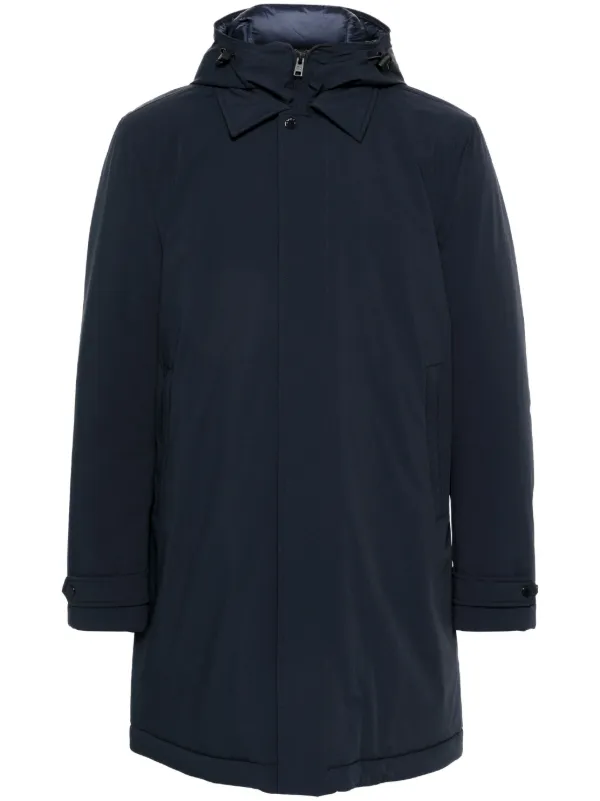 Woolrich Abrigo Con Capucha Azul FARFETCH CO