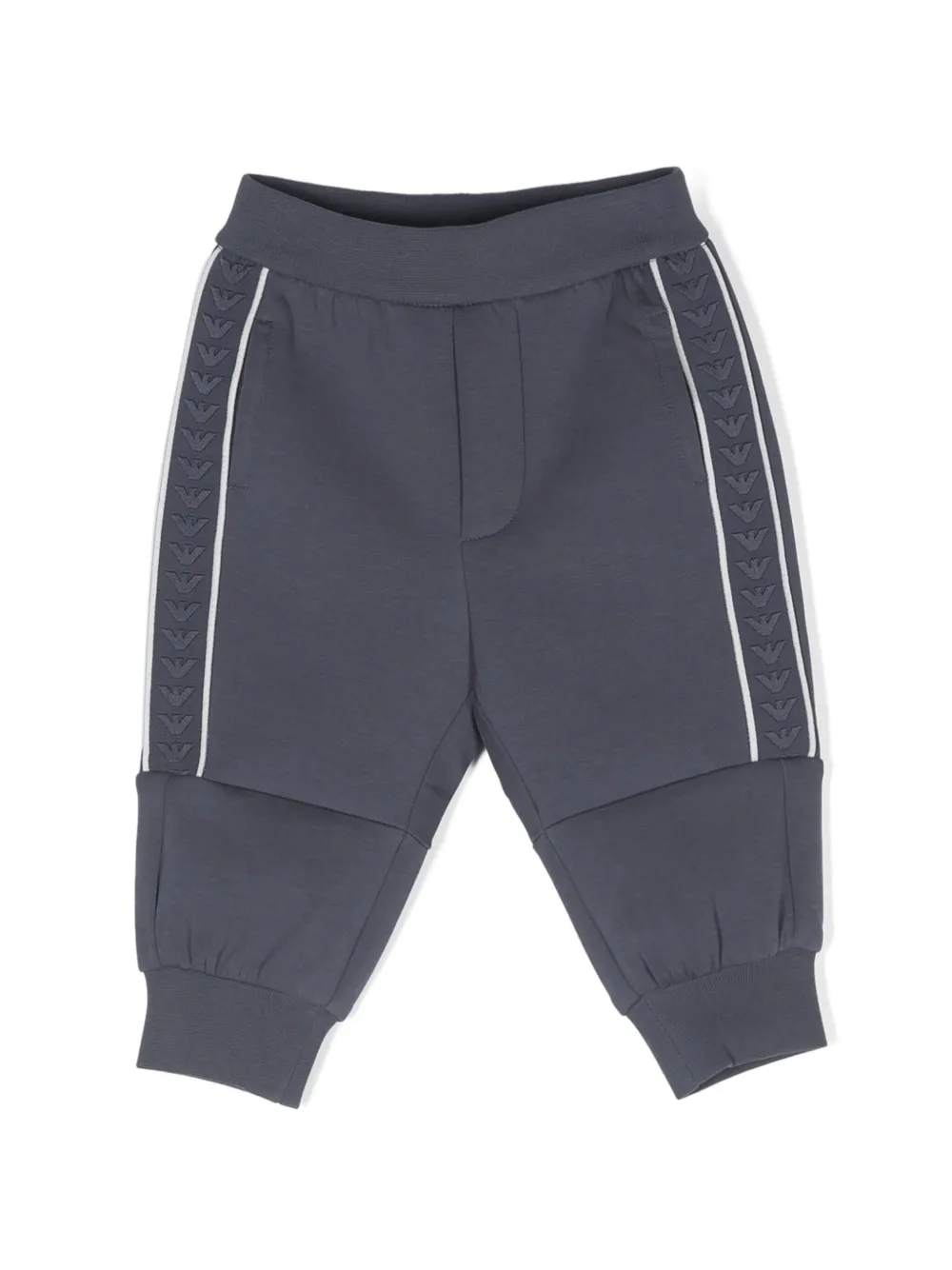 Emporio Armani Logo-tape Track Trousers In Blue